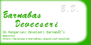 barnabas devecseri business card